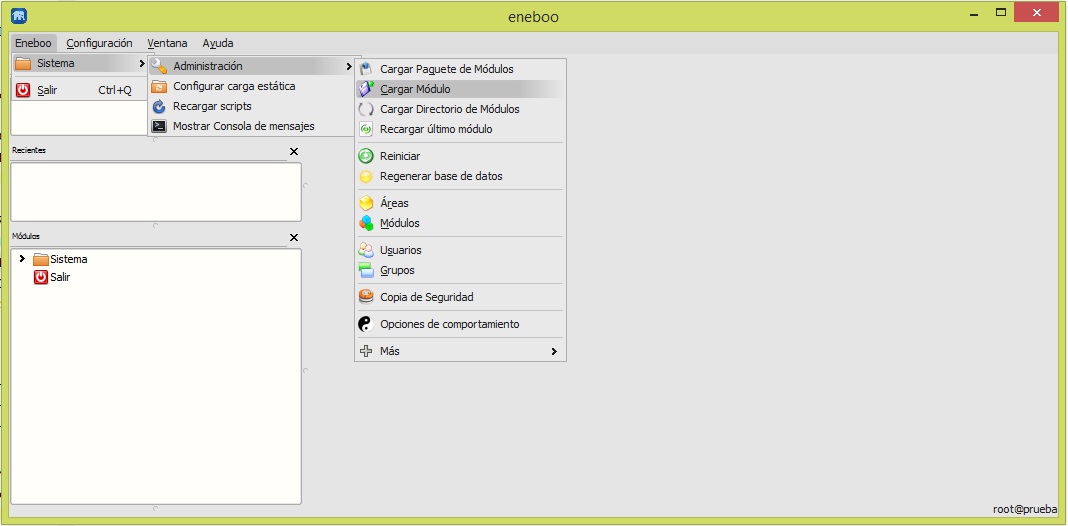 Pantalla de conexión módulo suelto