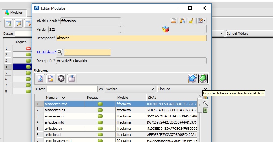 extraer mezcla de base de datos
