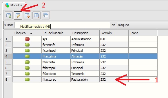 modificar módulo