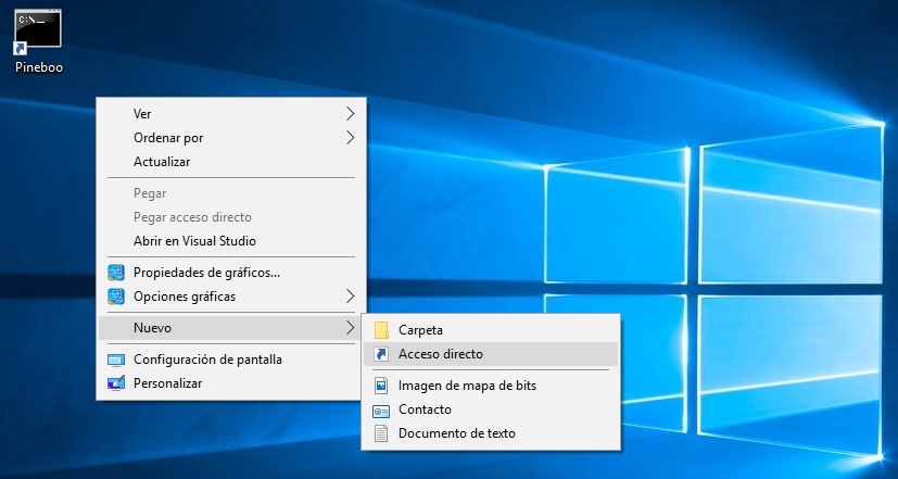 Acceso directo a Pineboo en windows-2
