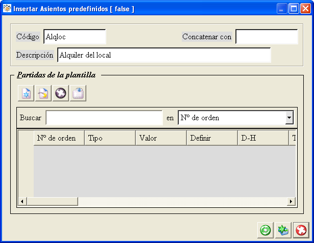 Asientos predefinidos