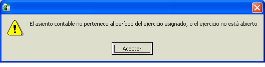 Aviso fecha asiento