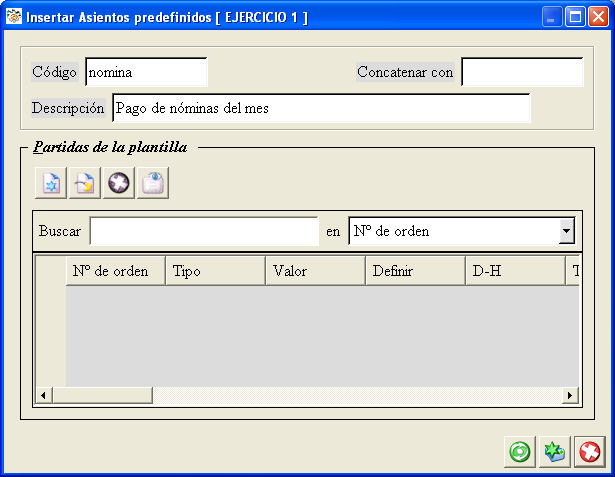 Asientos predefinidos